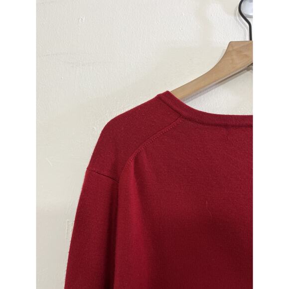 Brooks Brothers Merino Wool Preppy Grandpa Sweater L Academia Quiet Luxury Red - Picture 8 of 13